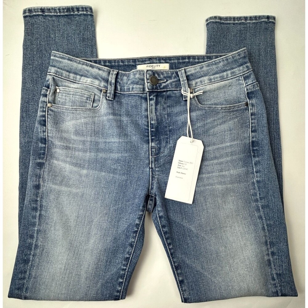 Fidelity Los Angeles Sola Distressed Slim Leg Jeans Blue Denim size 26